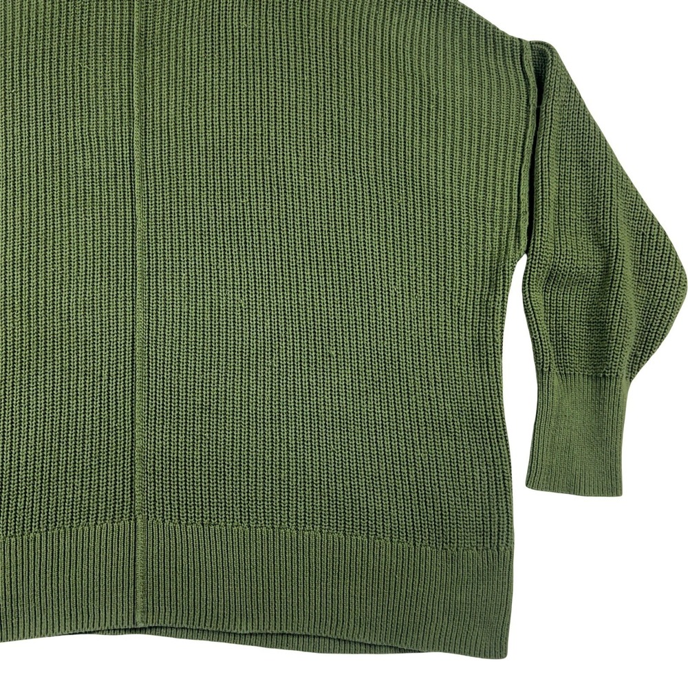 Torrid Quarter Zip Sweater Womens 3 Green Ribbed Knit Oversized Mock Neck - Picture 10 of 11